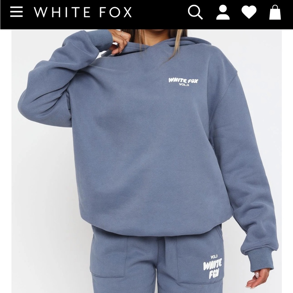 EUC white Fox vol 3 blue hoodie size s/m
